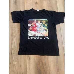 Legends Hip Hop Rap Graphic T-Shirt Friends Style Black Size Medium Music Tee